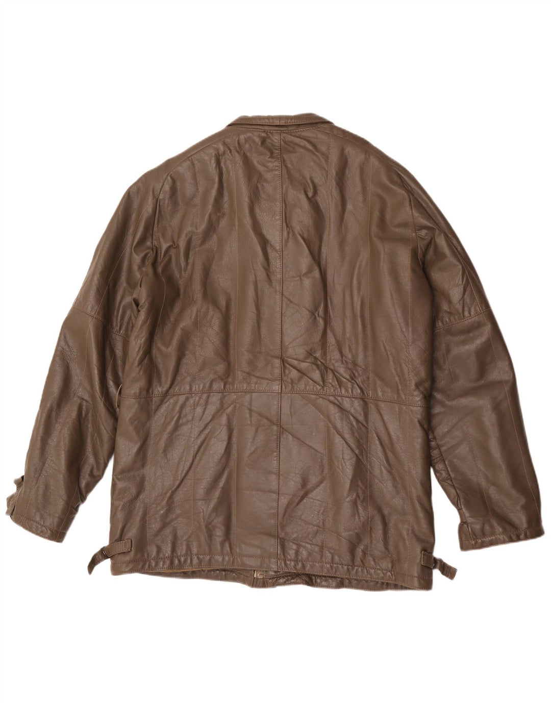 Chaqueta de cuero vintage para hombre IT 54 2XL Marrón