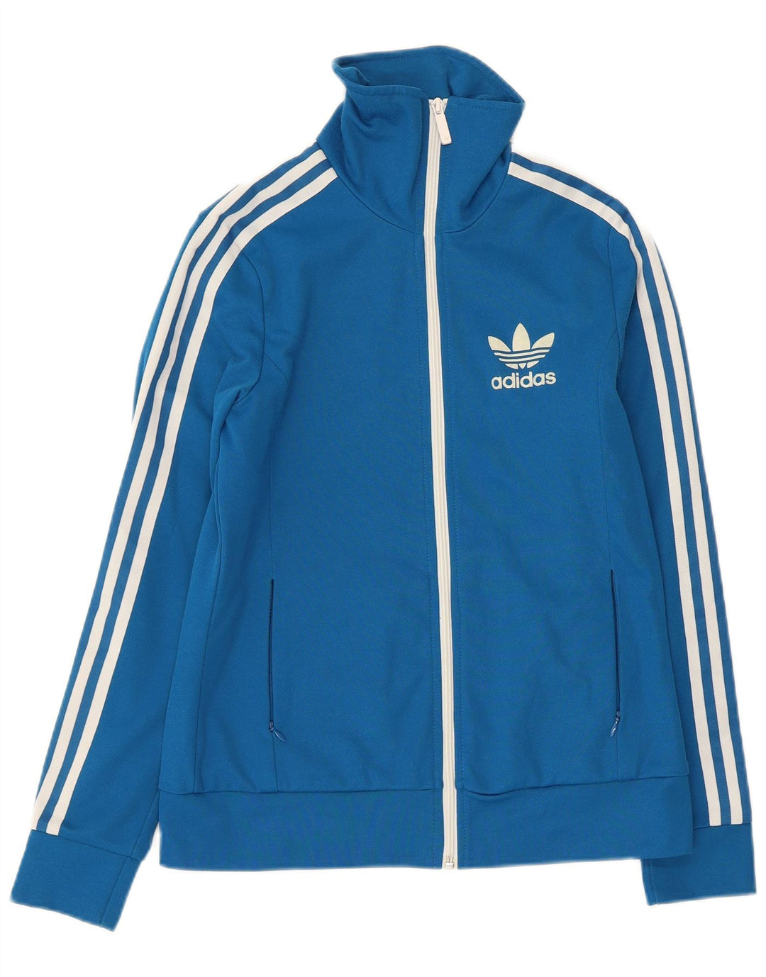 ADIDAS Chaqueta superior de chándal para mujer EU 38 Algodón azul medio