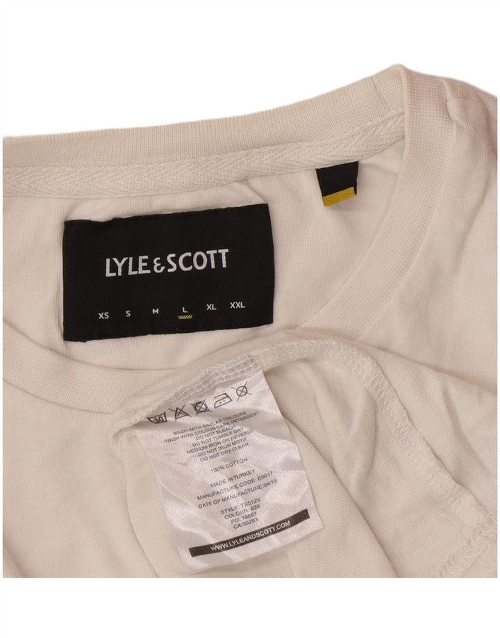 Lyle & Scott Camiseta de manga larga para hombre de algodón blanco grande