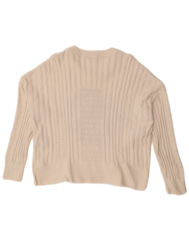 Tommy Hilfiger Suéter gráfico con cuello redondo para mujer UK 40 Mediano Blanco