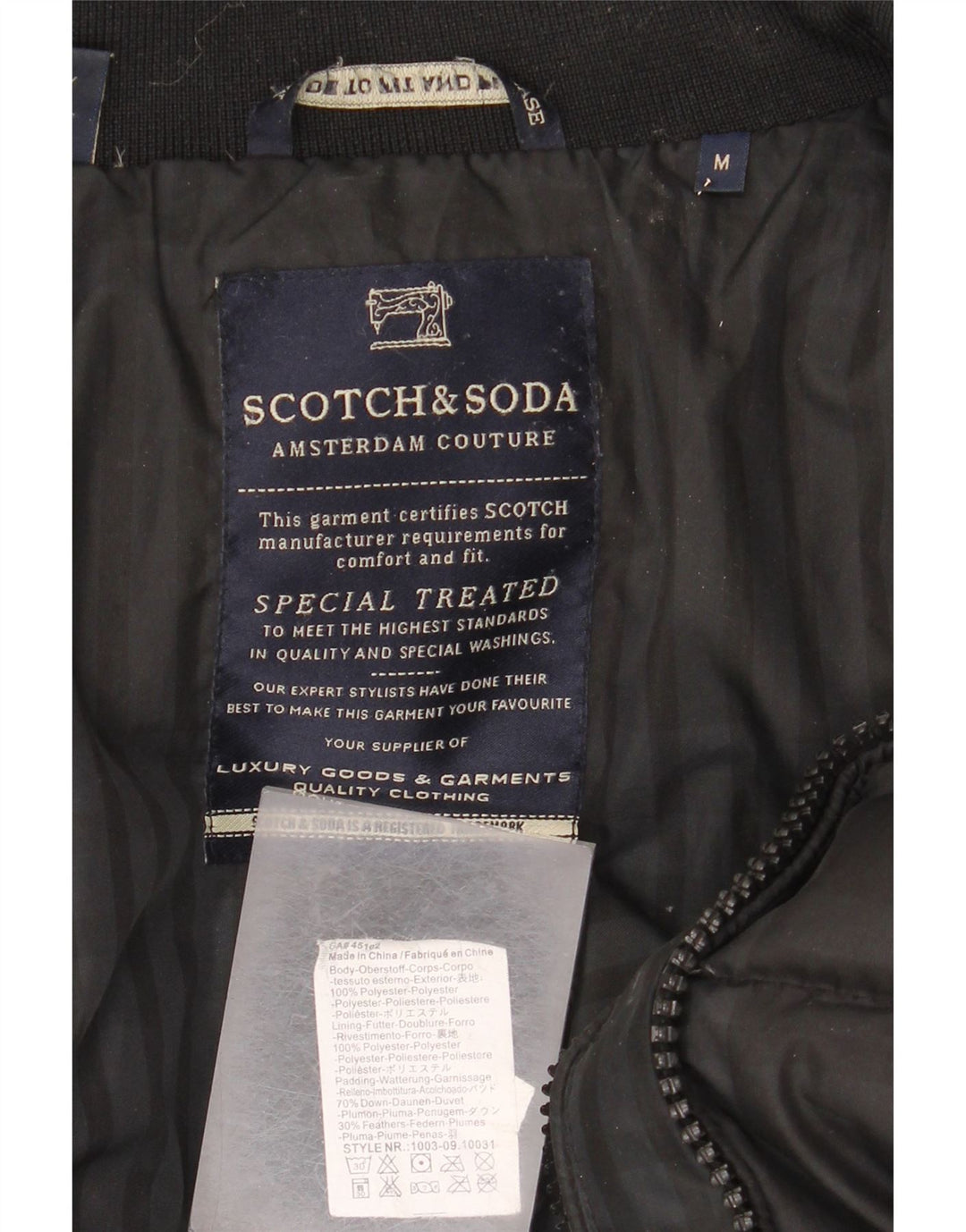 Scotch & Soda Chaqueta acolchada Amsterdam Couture para hombre UK 38 Medium Black Check