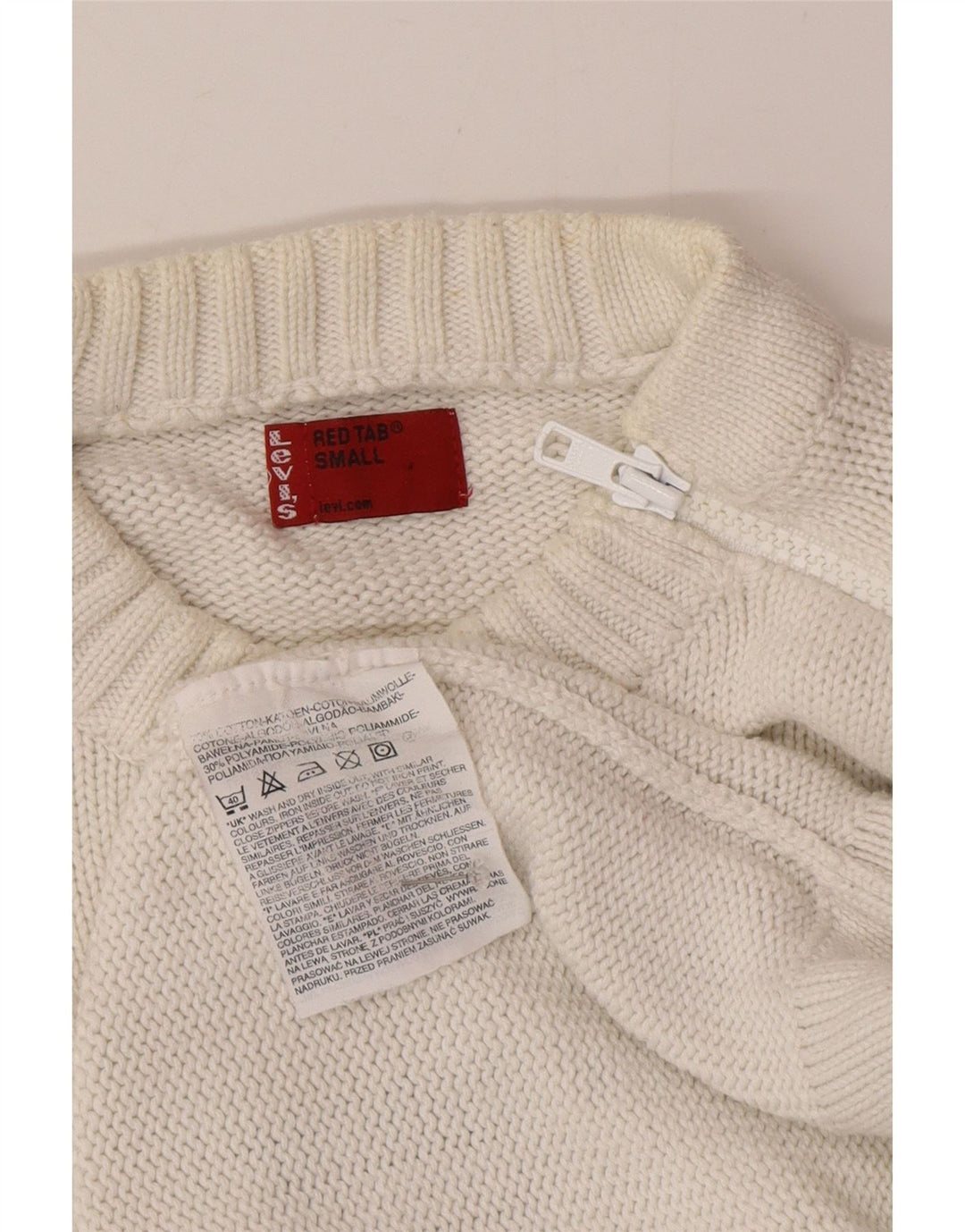 Levi's Jersey con cuello redondo y gráfico para hombre, pequeño, de algodón blanco