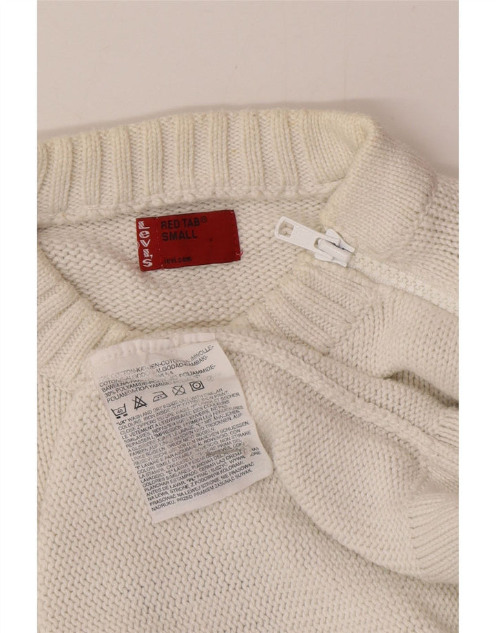 Levi's Jersey con cuello redondo y gráfico para hombre, pequeño, de algodón blanco