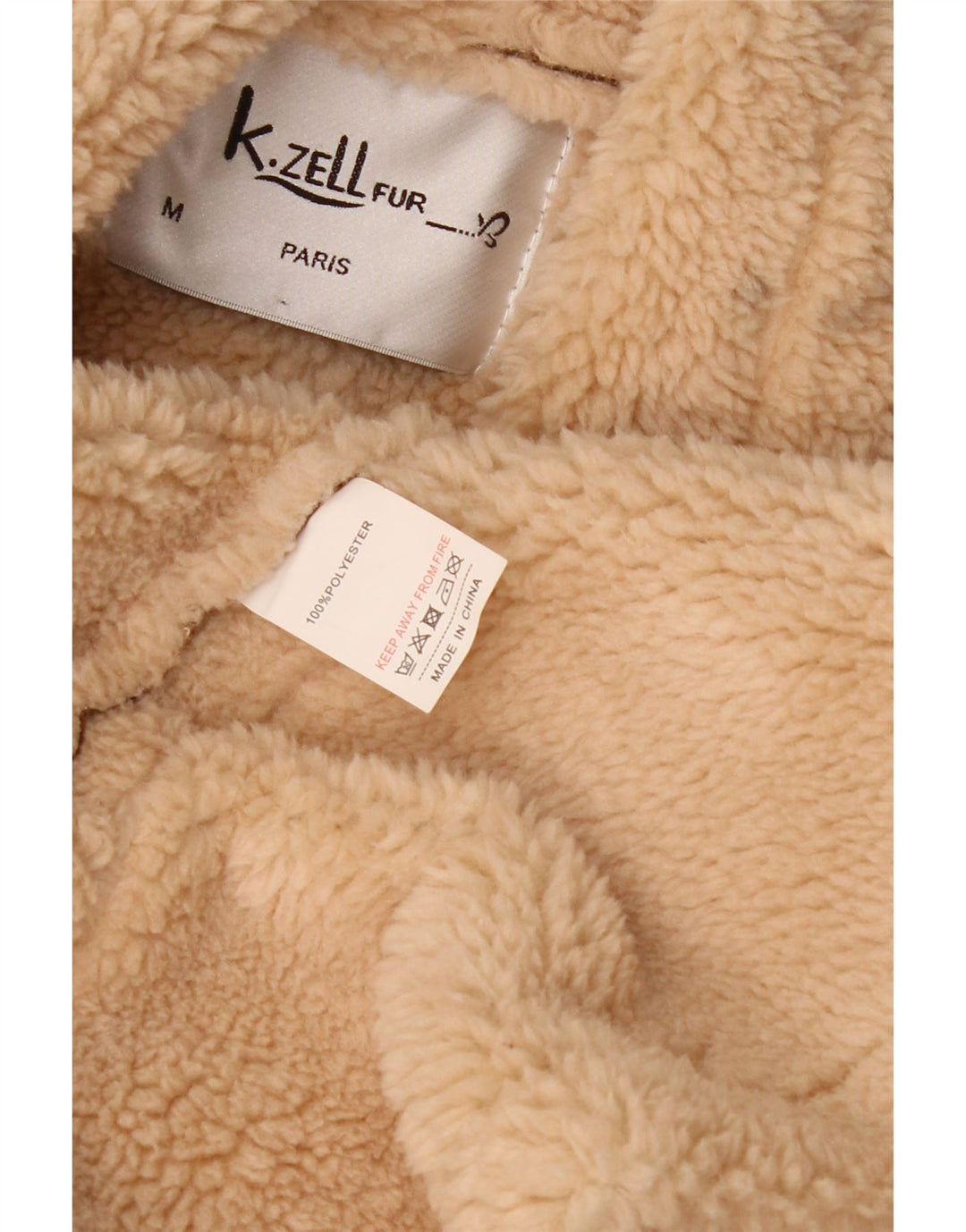 K. ZELL Abrigo Sherpa de Corte Suelto para Mujer UK 44 Marrón Medio Geométrico