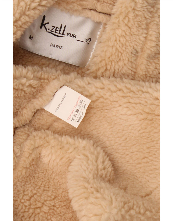 K. ZELL Abrigo Sherpa de Corte Suelto para Mujer UK 44 Marrón Medio Geométrico