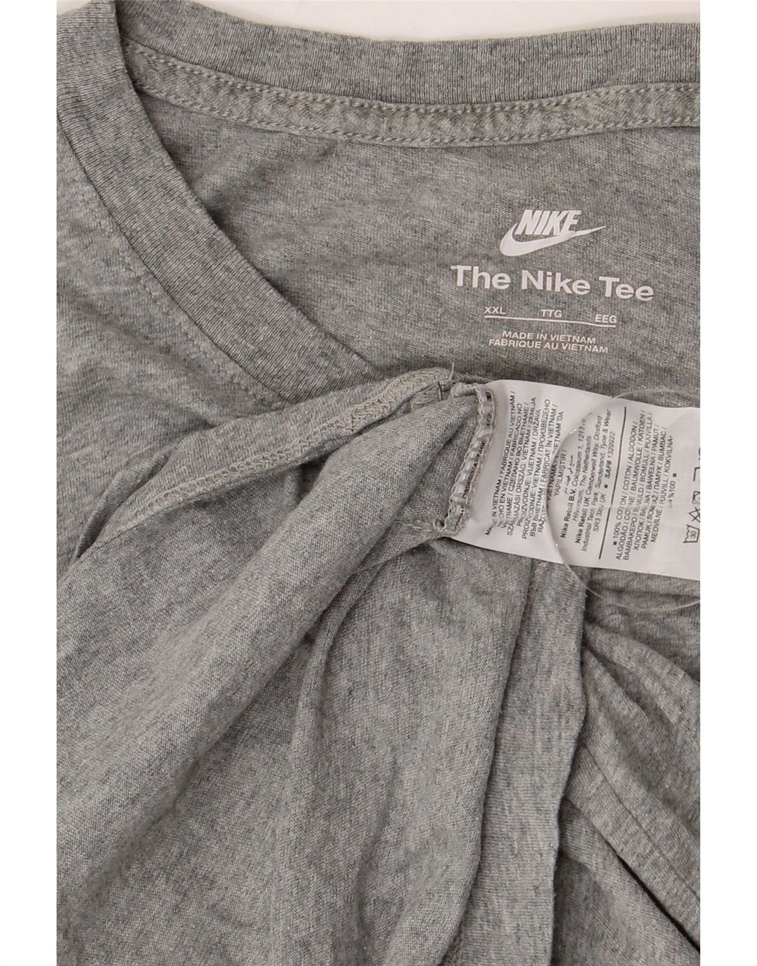 Camiseta NIKE para hombre Top 2XL Algodón moteado gris
