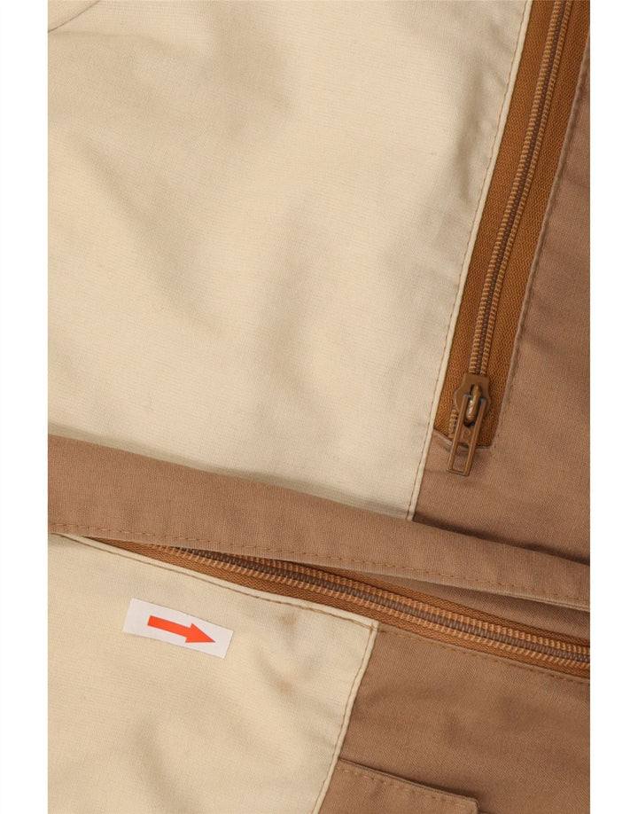 Chaqueta cortavientos con capucha vintage para hombre IT 46 Small Beige Colourblock