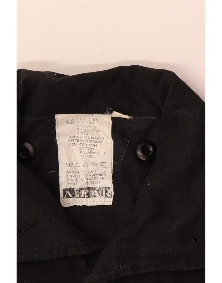 Vintage hombres chaqueta militar Reino Unido 40 algodón negro grande