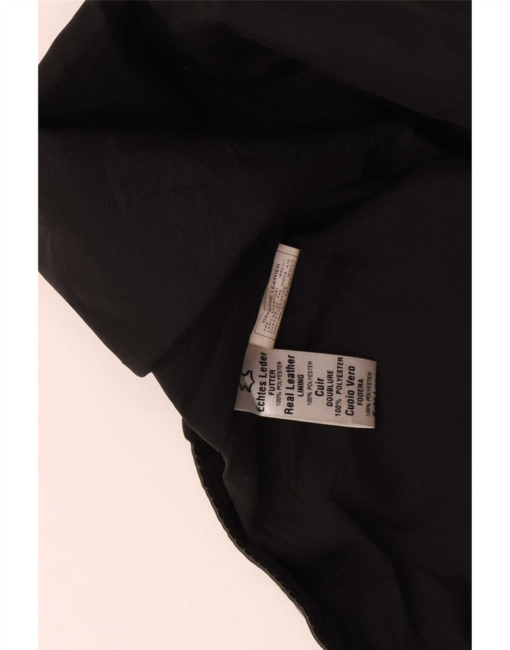 Chaleco de cuero vintage para hombre medio negro
