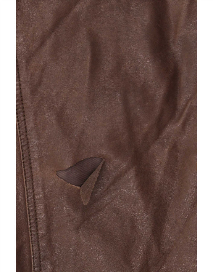 Vintage hombres chaqueta de cuero Reino Unido 40 marrón grande
