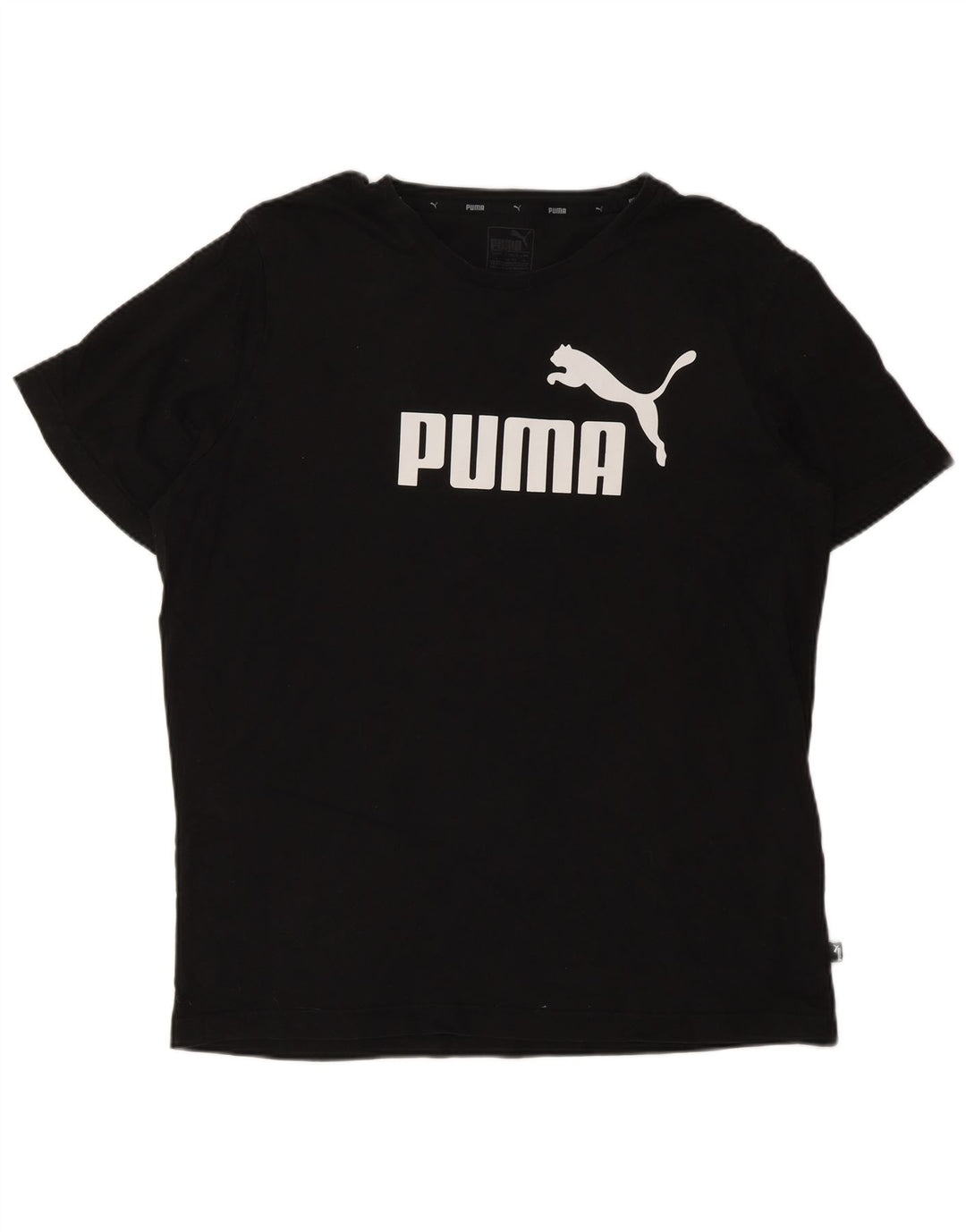 PUMA Camiseta gráfica para hombre Top grande de algodón negro