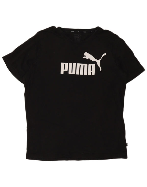 PUMA Camiseta gráfica para hombre Top grande de algodón negro