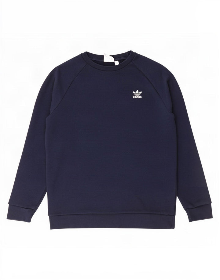 Adidas Hombre Sudadera Jumper Medium Azul Marino Algodón