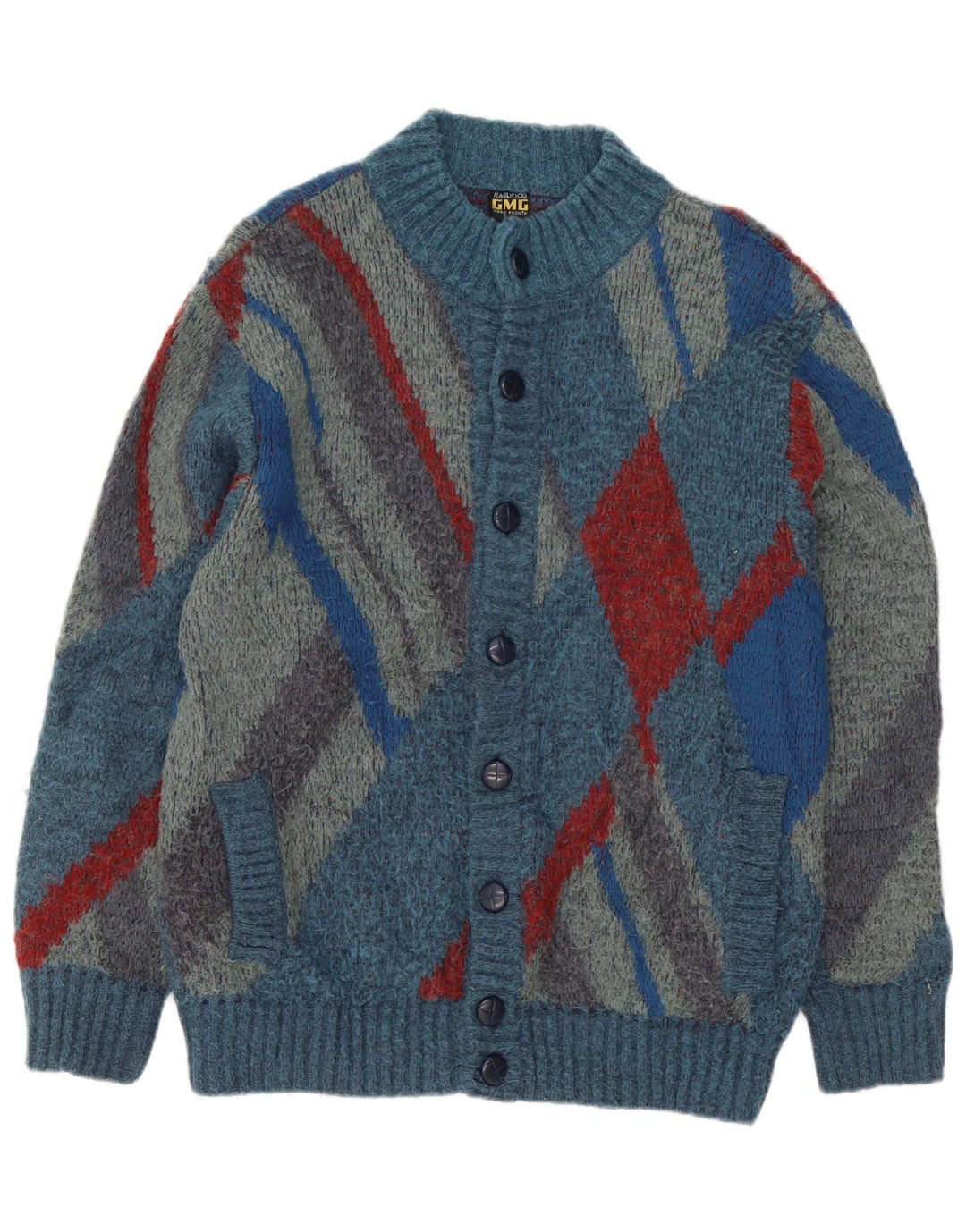 Maglificio Cárdigan para Hombre IT 48 Acrílico Geométrico Azul Medio