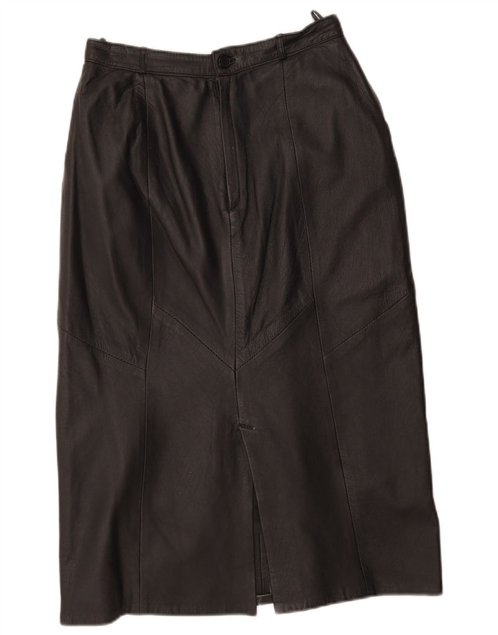 Falda de cuero vintage para mujer EU 40 Mediana W29 Cuero negro