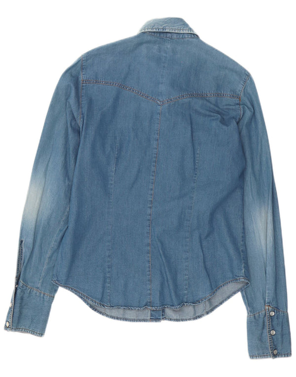 Carrera Camisa vaquera para mujer UK 46 Algodón azul grande