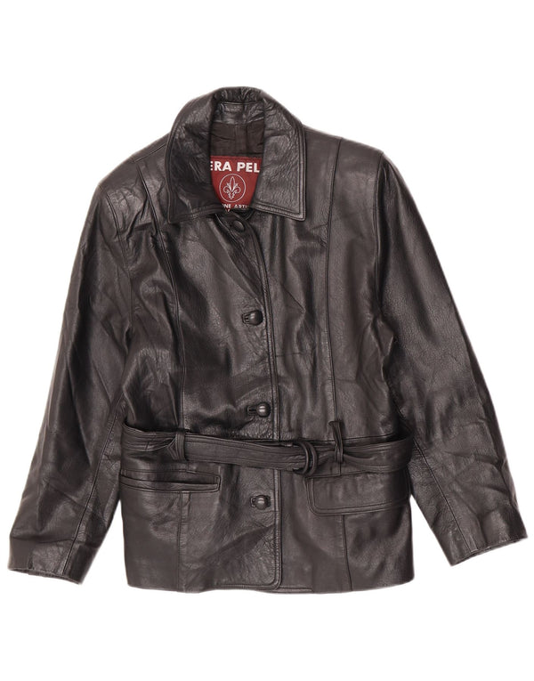 Lavorazione Artigianale Chaqueta de cuero para mujer IT 44 Medium Cuero negro