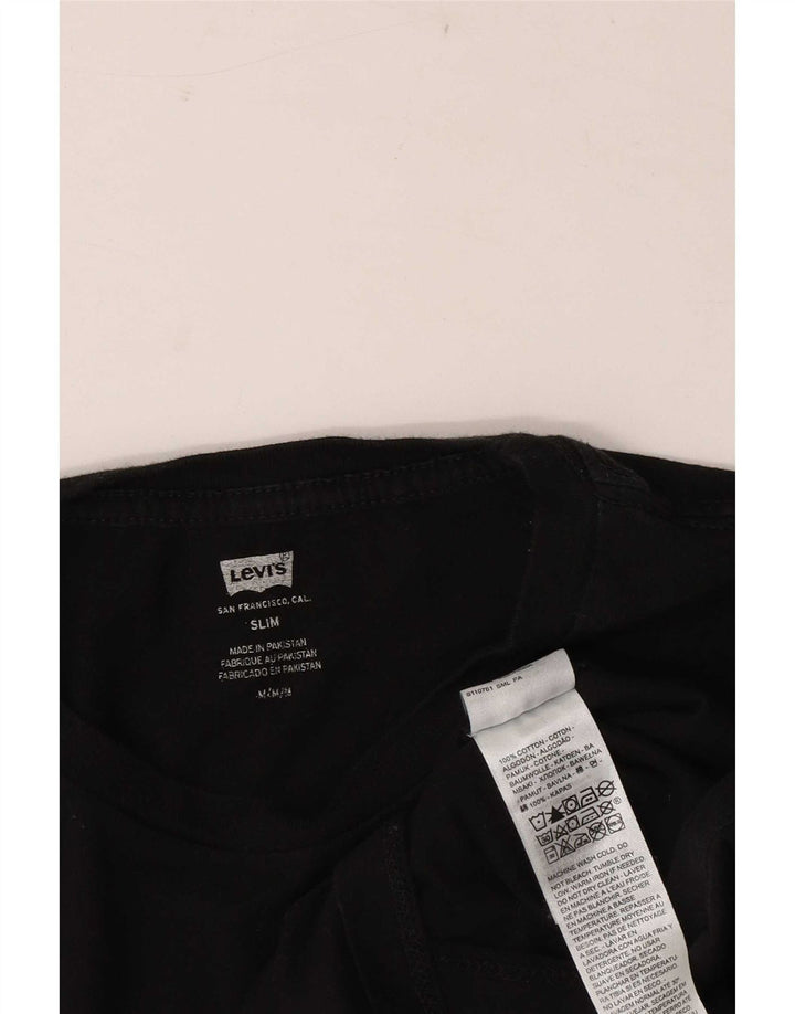 Levi's Camiseta ajustada para hombre Top mediano de algodón negro