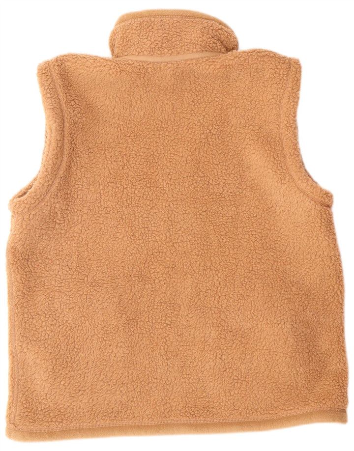 Vintage hombres polar reversible Gilet Reino Unido 38 poliéster beige medio