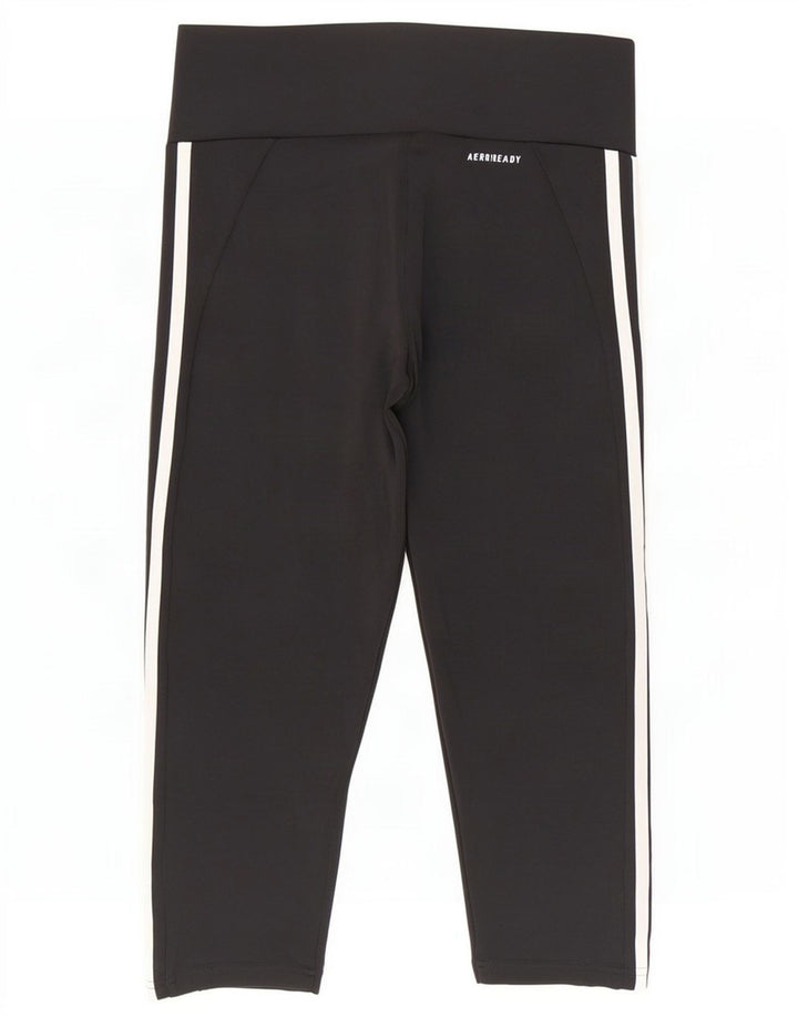 Adidas Mujer Aeroready Capri Leggings UK 8/10 Pequeño Negro Poliéster