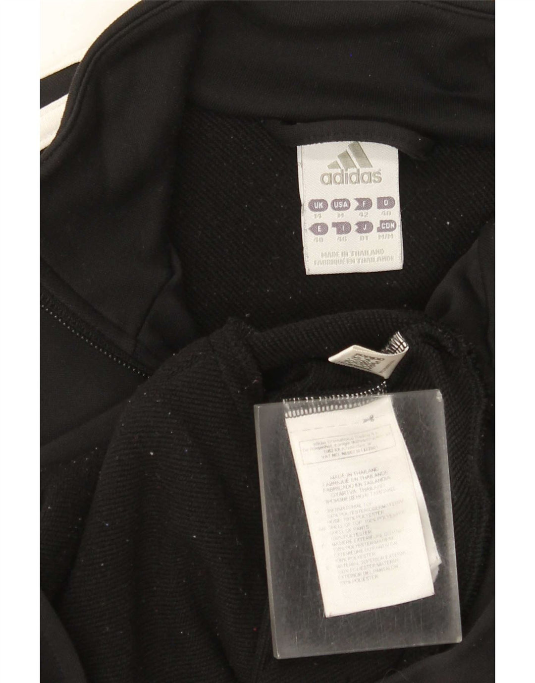 Adidas - Chaqueta de chándal para mujer, talla 40, talla mediana, poliéster negro