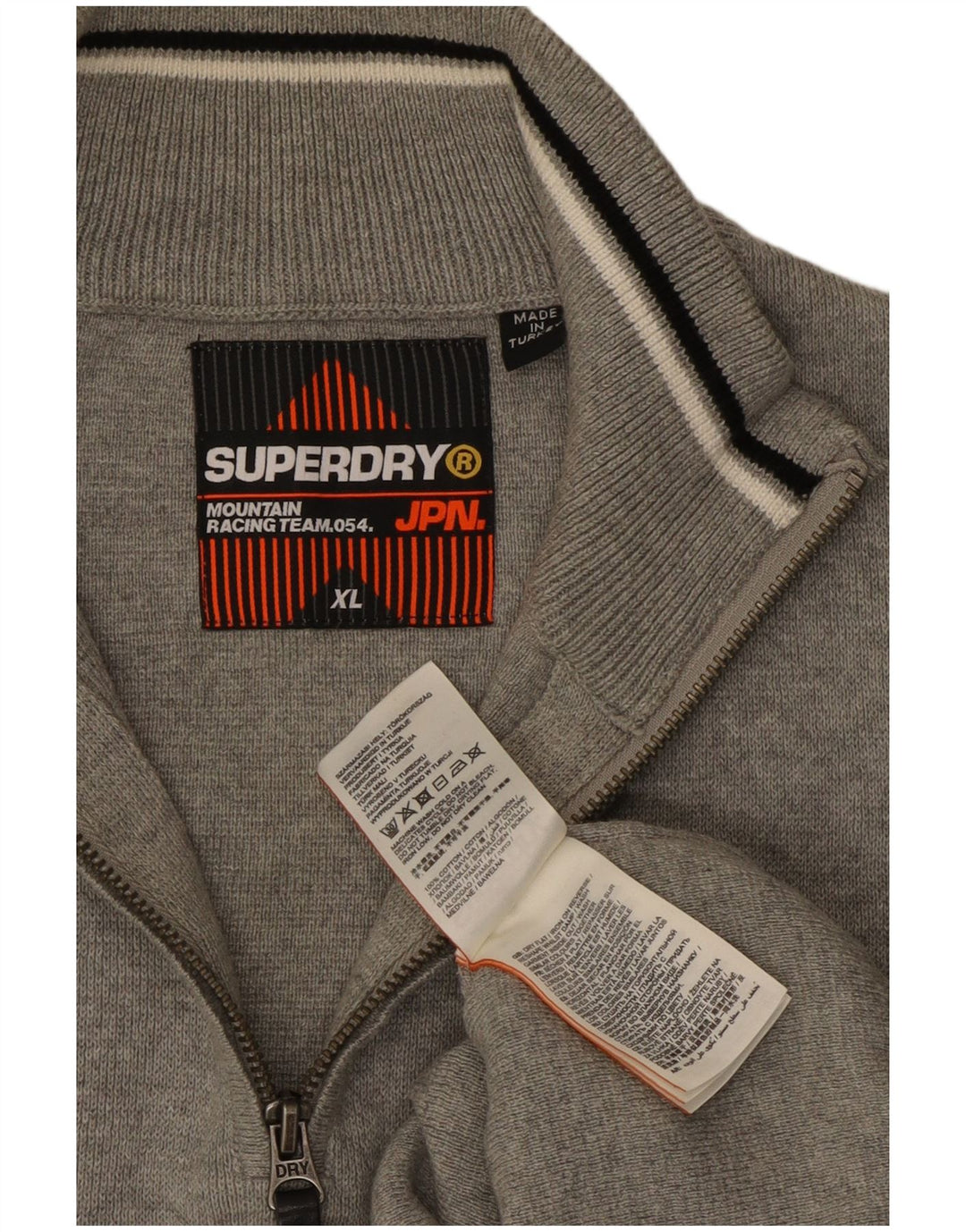 SUPERDRY Jersey con cuello y cremallera para hombre XL Gris Algodón