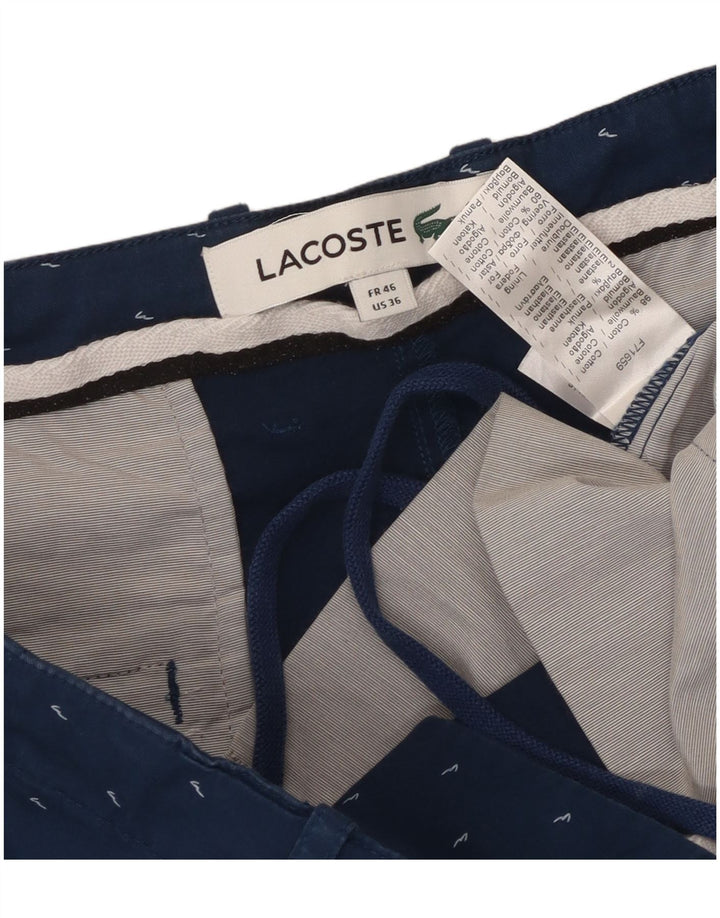 Pantalones cortos chinos Lacoste para hombre Talla 46 Grande W36 Algodón manchado azul marino