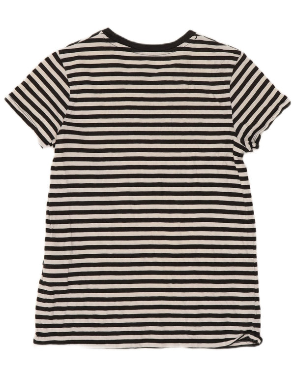 Levi's Camiseta para Mujer Top UK 4 XS Algodón a Rayas Negro