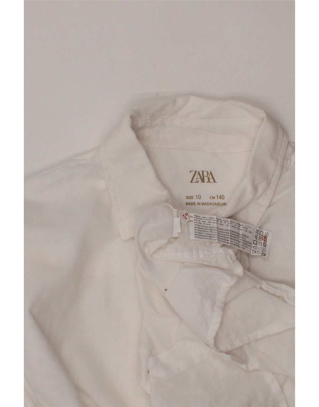 Camisa Niño ZARA 9-10 Años Blanco Algodón
