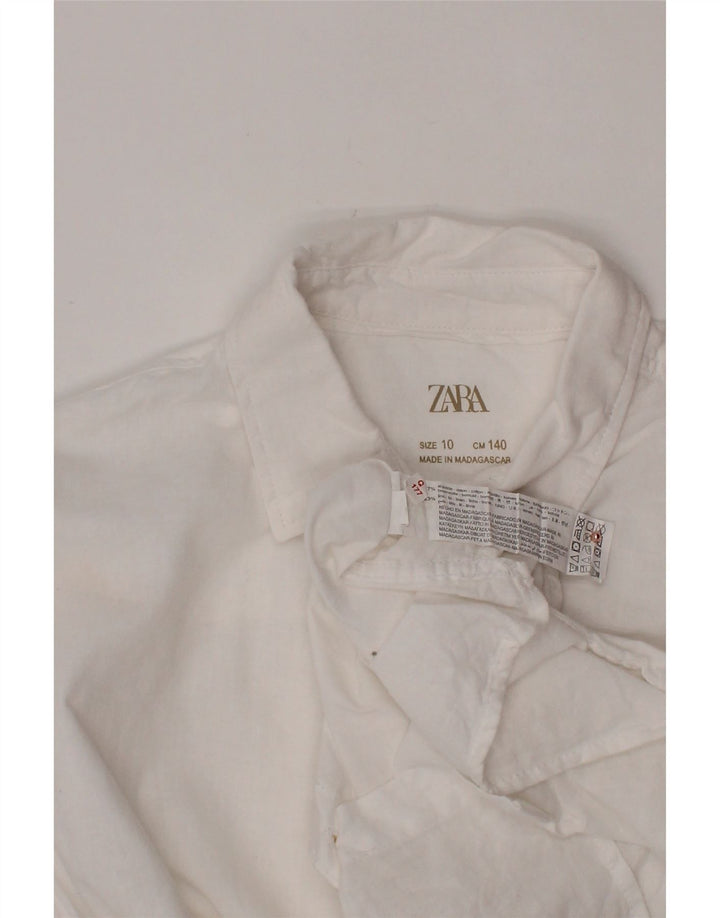 Camisa Niño ZARA 9-10 Años Blanco Algodón