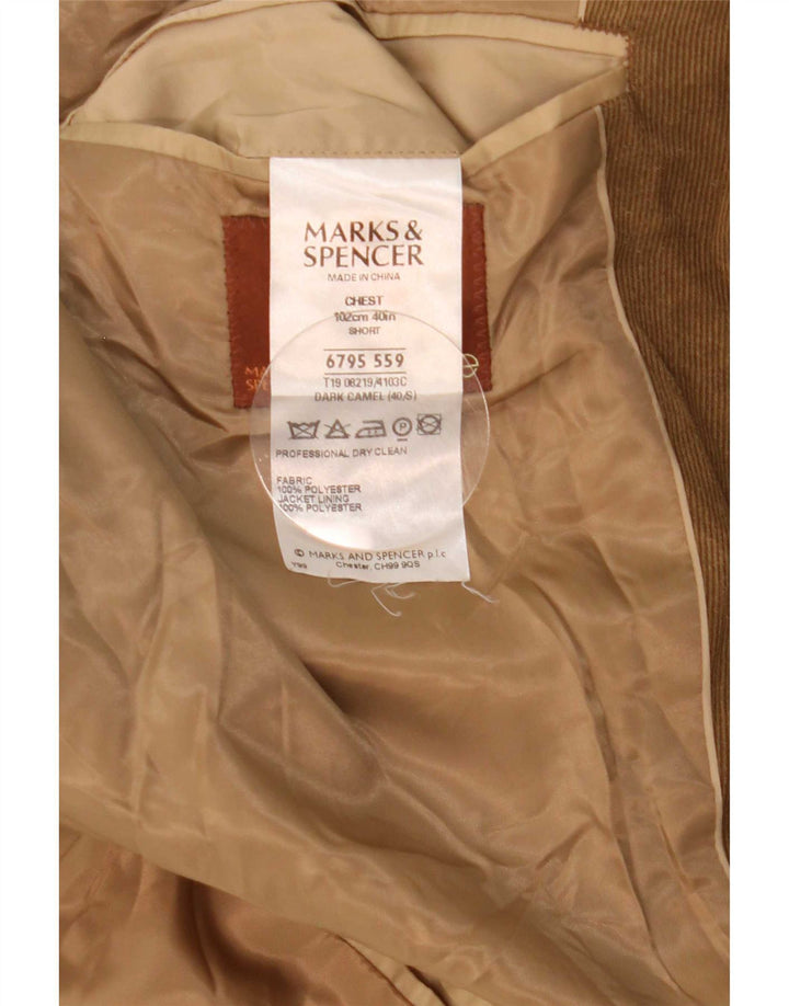 Marks & Spencer Chaqueta tipo blazer de pana con 3 botones para hombre UK 40 Medium Beige