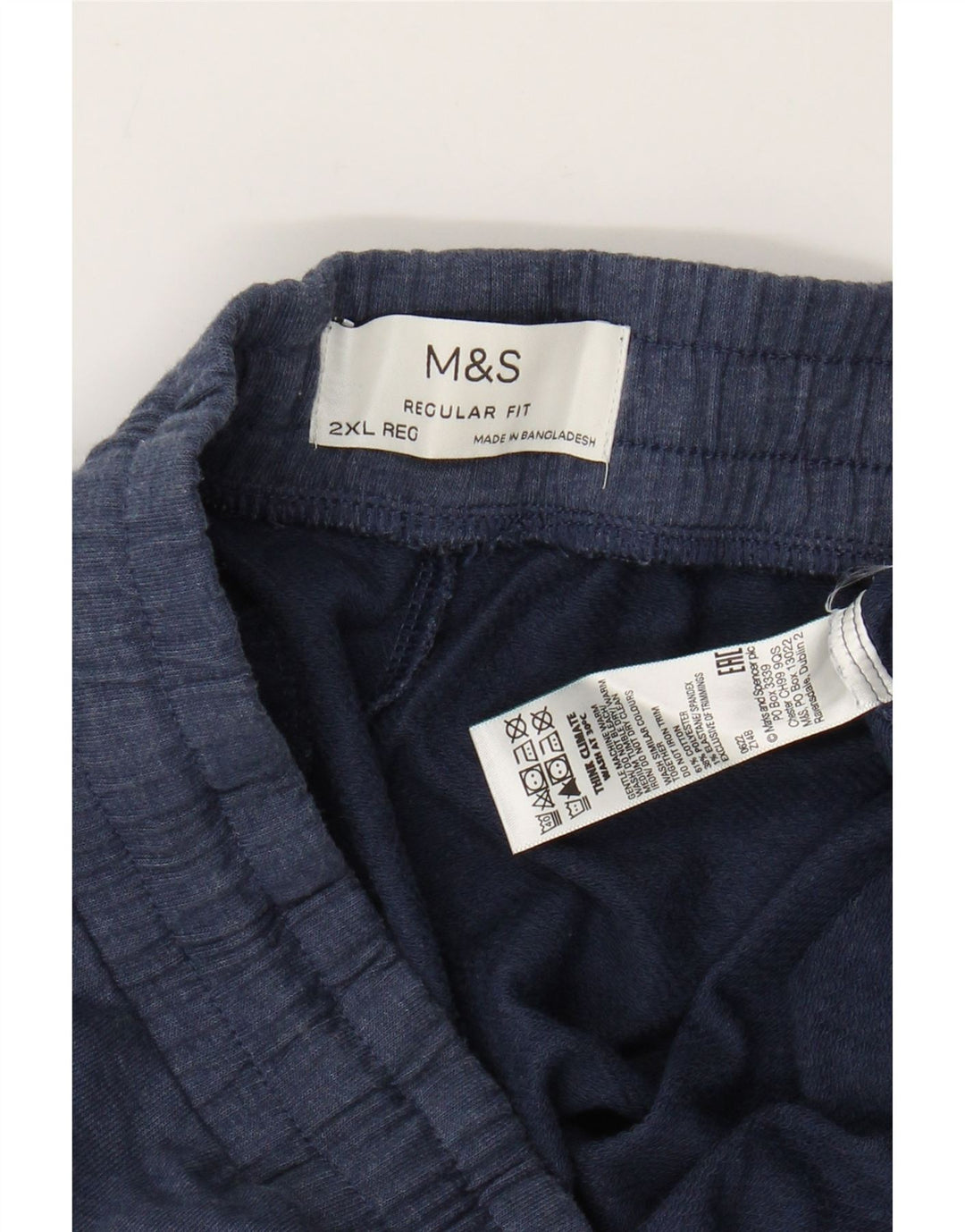 MARKS & SPENCER Pantalones de chándal para hombre 2XL Azul marino Algodón