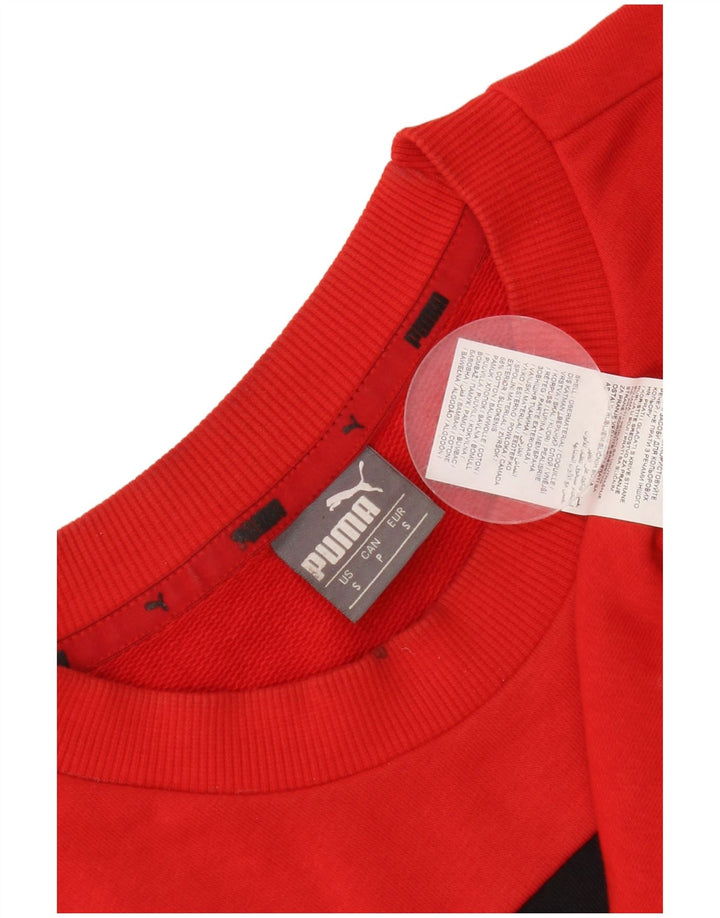 Puma Sudadera Estampada Con Estampado De Algodón Para Hombre Pequeño Rojo Colorblock
