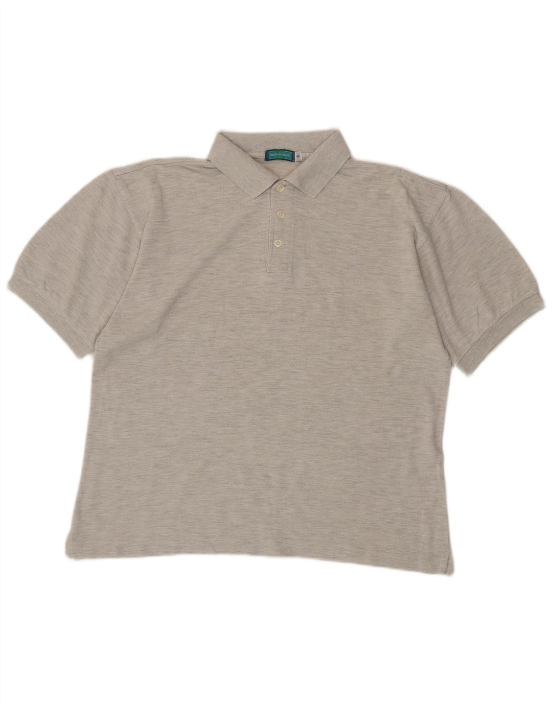 BELFE & BELFE Polo para hombre IT 48 Algodón moteado gris medio