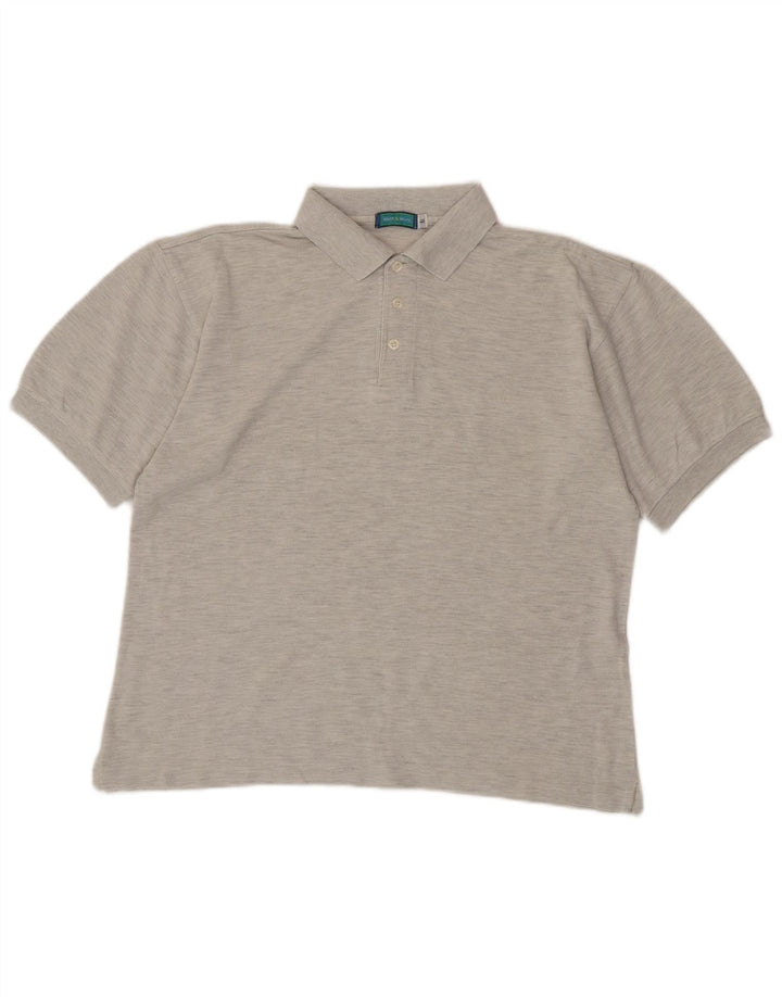 BELFE & BELFE Polo para hombre IT 48 Algodón moteado gris medio
