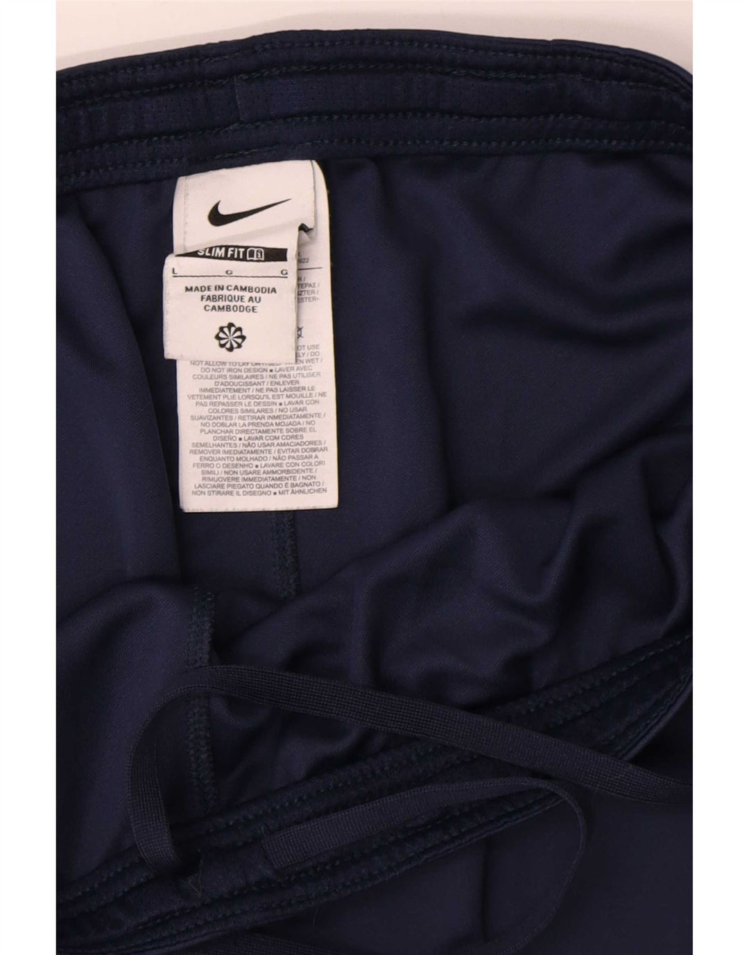 Nike - Pantalones cortos deportivos ajustados para hombre (talla grande), color azul marino, poliéster