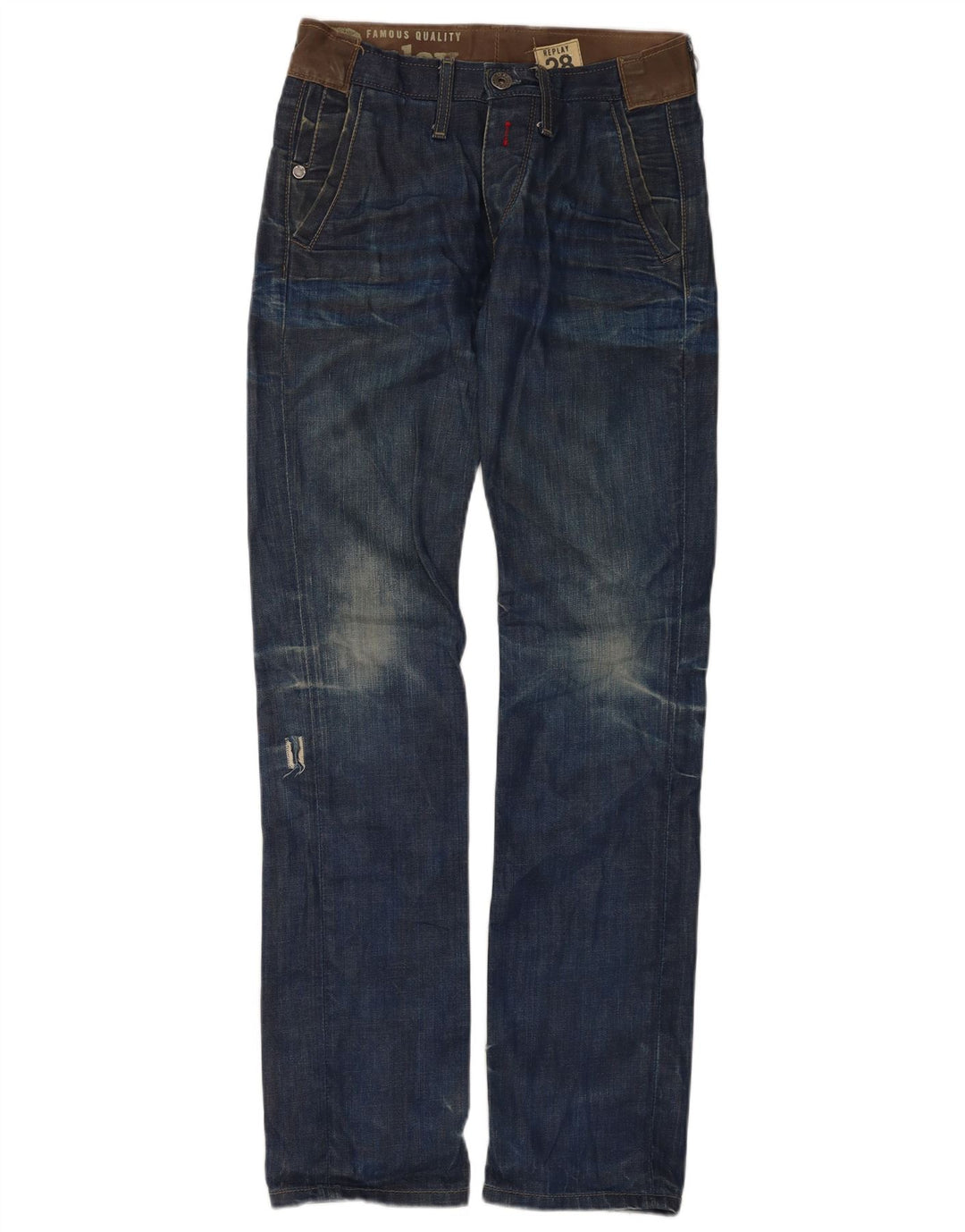 Replay Vaqueros ajustados desgastados para hombre W28 L34 Algodón azul