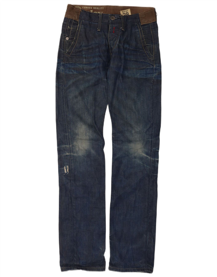 Replay Vaqueros ajustados desgastados para hombre W28 L34 Algodón azul