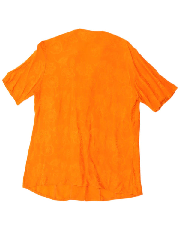 Silvia Bauer Blusa de manga corta para mujer UK 46 Large Naranja Floral