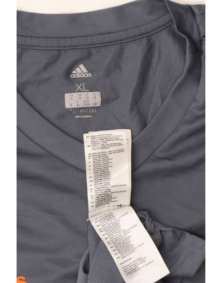 Adidas Hombre Climacool Camiseta Top XL Gris Poliéster