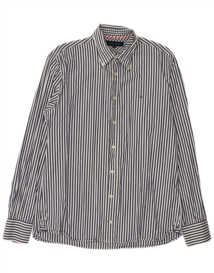 Camisa Tommy Hilfiger Hombre Algodón Rayas Azul Medio