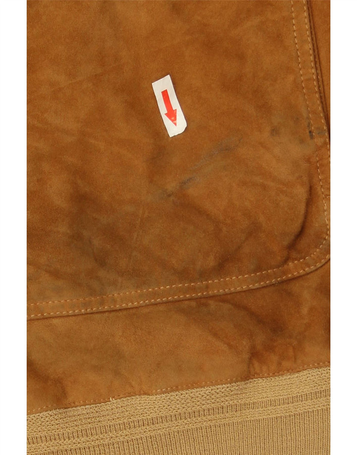 Vintage hombres ante bomber chaqueta Reino Unido 44 2XL cuero marrón