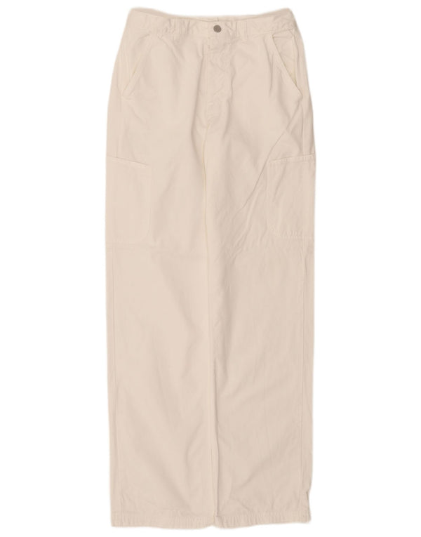 Benetton Pantalón Cargo Recto Hombre IT 48 Medium W30 L33 Algodón Blanco