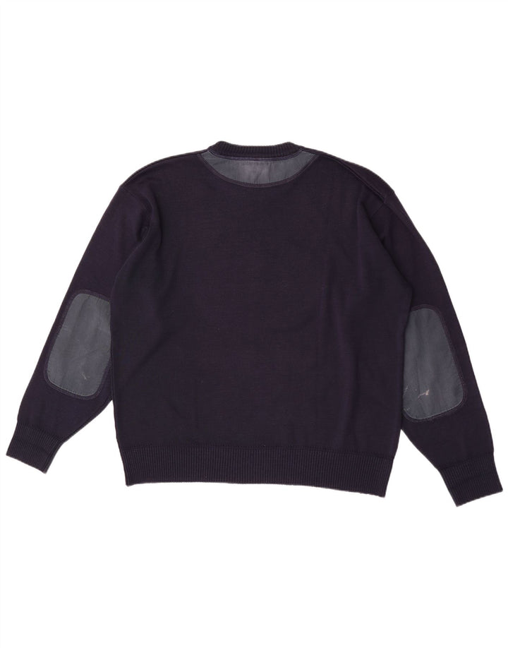 Blue Drake - Jersey con cuello redondo y gráfico para hombre, talla grande, azul marino
