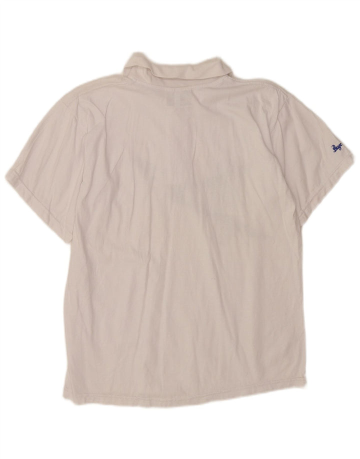 Polo gráfico vintage para hombre de algodón blanco medio