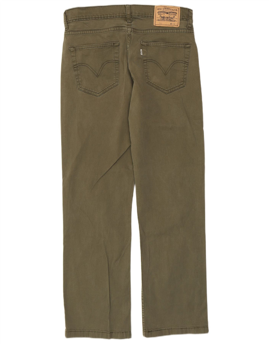 Levi's Jeans rectos 752 para hombre W33 L30 Algodón caqui