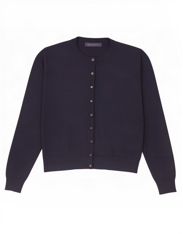 Marks & Spencer Womens Crop Cardigan Sweater UK 12 Medium Navy Blue Viscose
