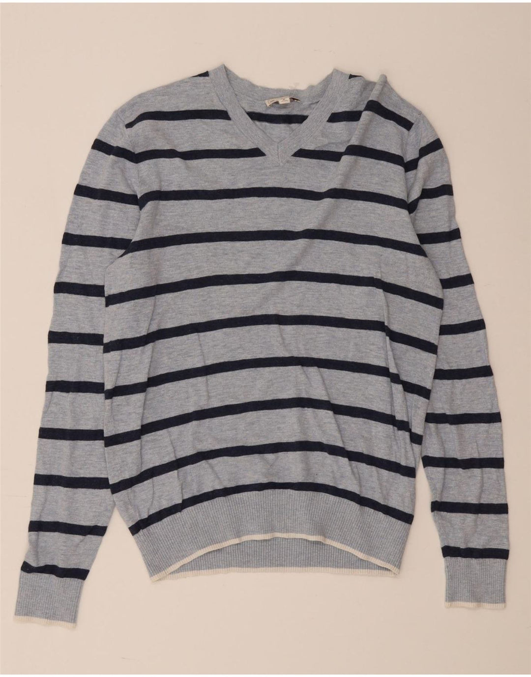 Gap Jersey Con Cuello En V De Algodón A Rayas Azul Medio Hombre