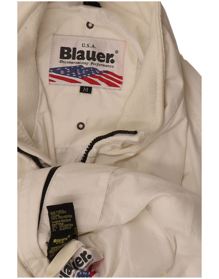 BLAUER Chaqueta bomber para hombre UK 38 Medium White Nylon