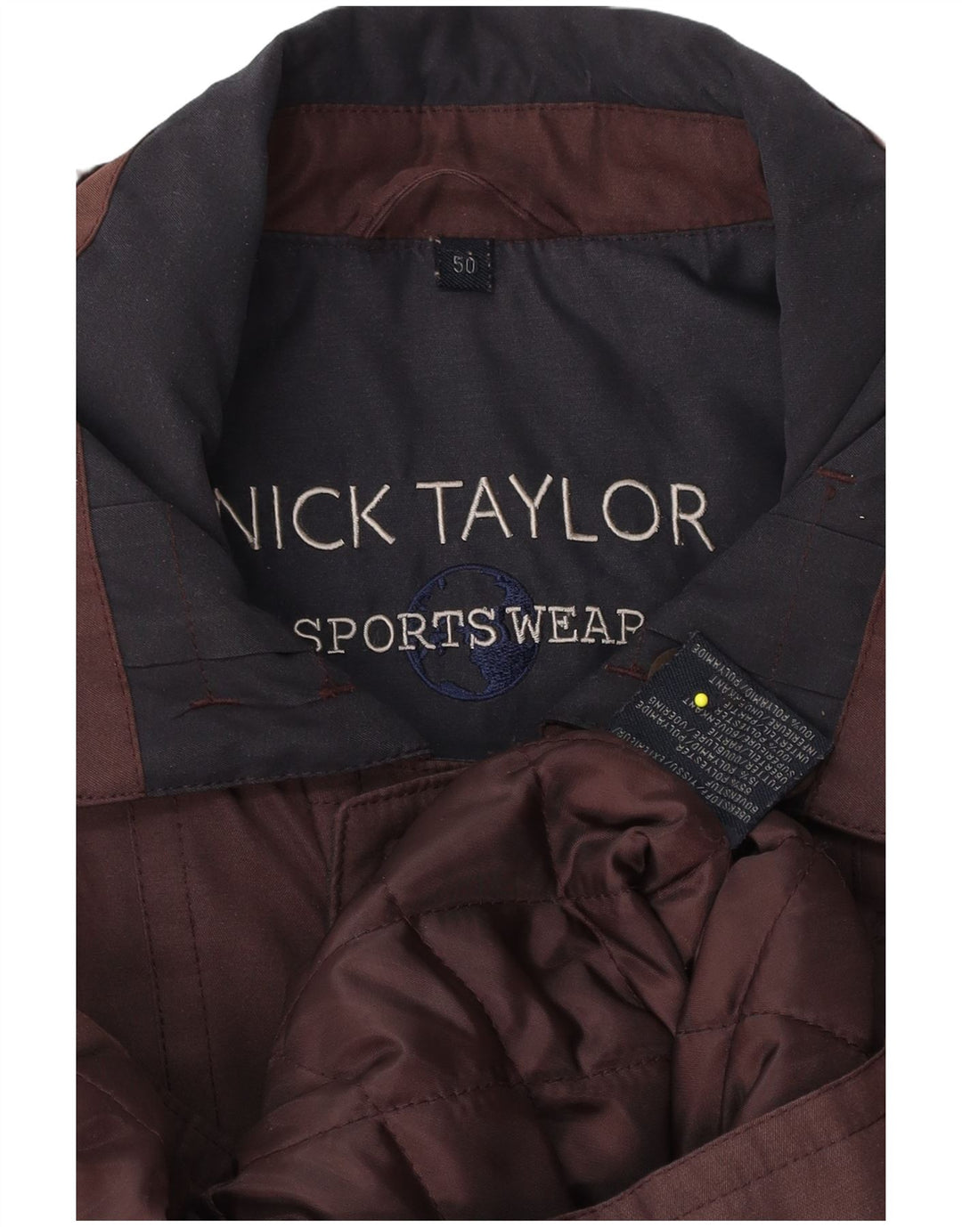 Nick Taylor Chaqueta acolchada para hombre IT 50 poliéster marrón grande